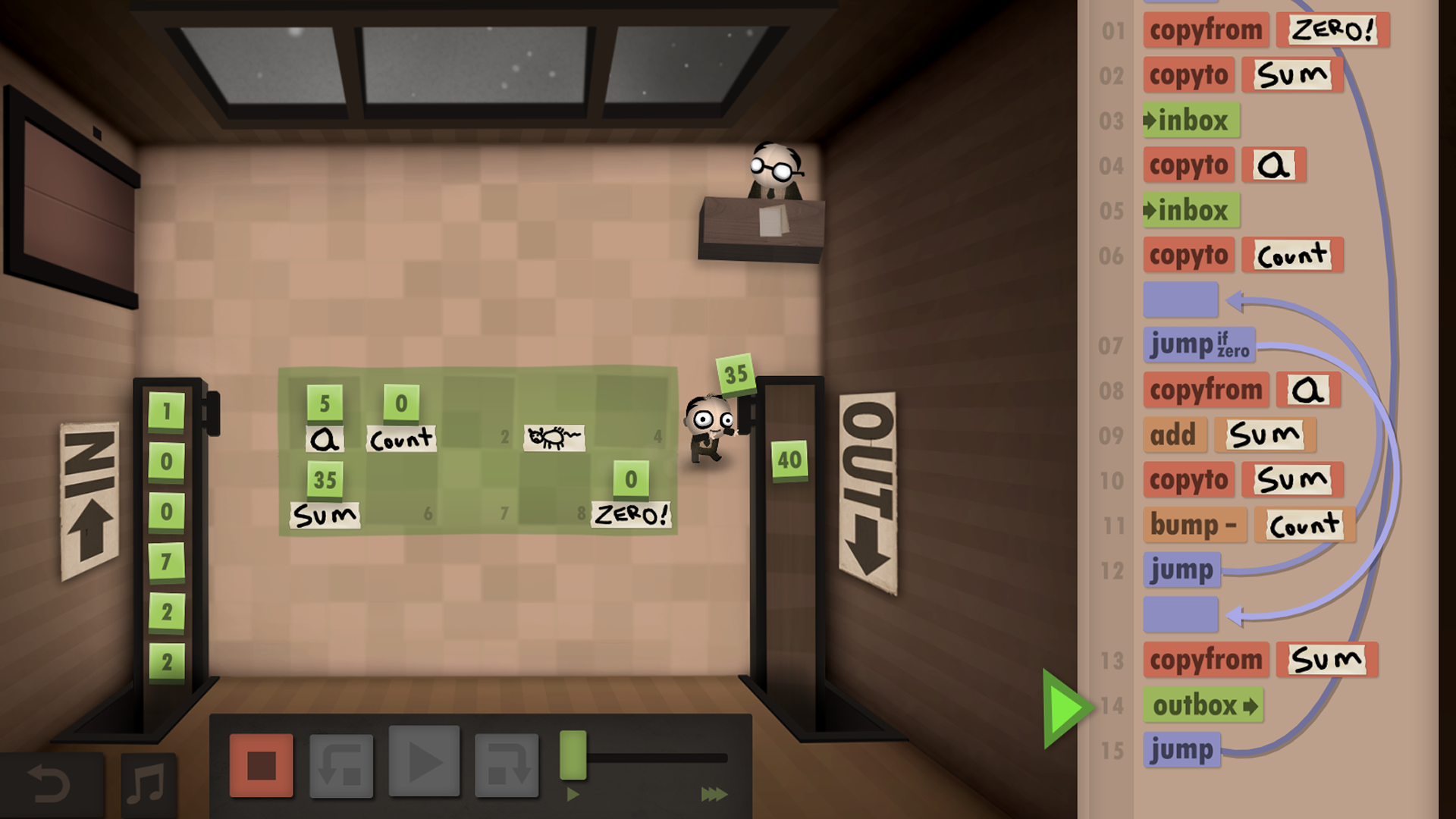 Human Resource Machine Solutions